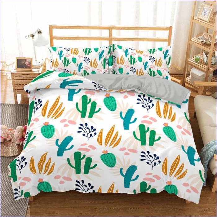 Strahlender Kaktus-Bettbezug
