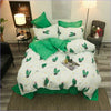 Grüner Kaktus-Bettbezug
