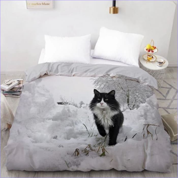 Winterkatzen-Bettbezug