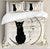 Schwarzer Katzen-Mond-Bettbezug