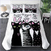 Trio schwarzer Kätzchen-Bettbezug