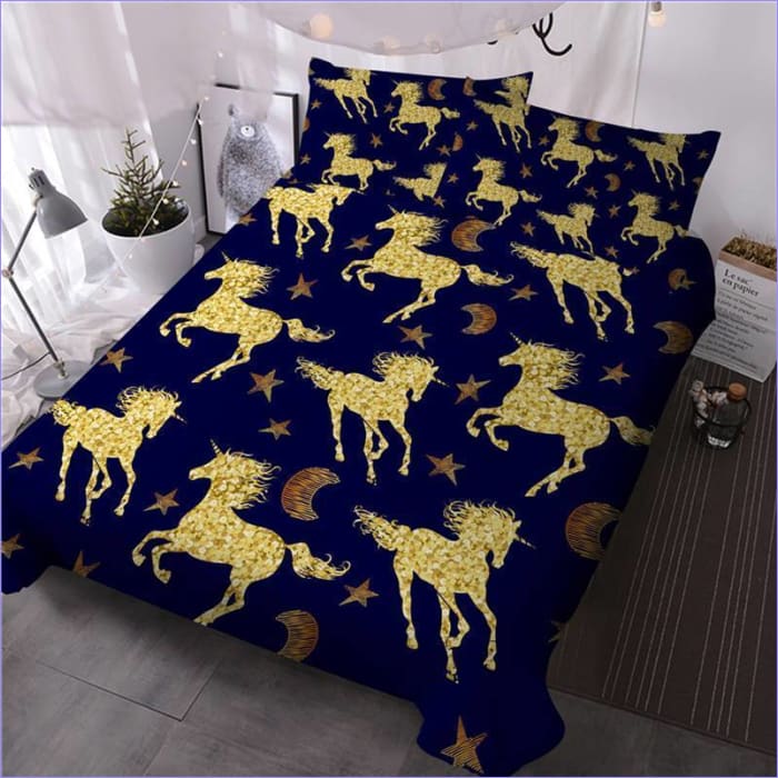 Bettbezug mit goldenen Pferden