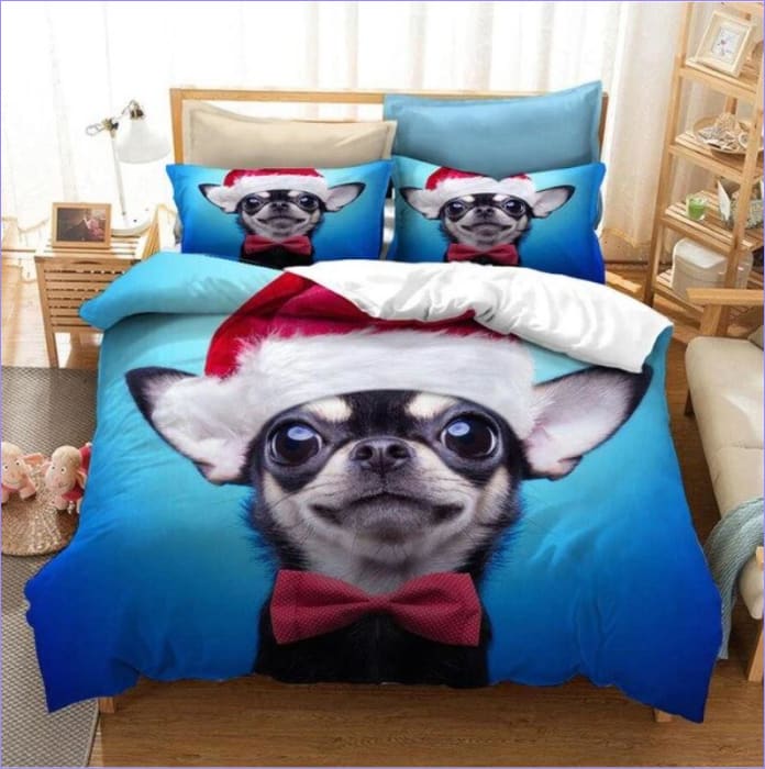 Bettbezug mit weihnachtlichem Hundemotiv