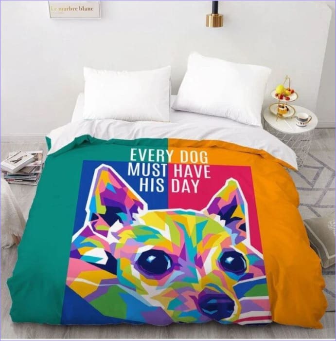 Mehrfarbiger Chihuahua-Bettbezug