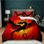 Orangefarbener und schwarzer Drachen-Bettbezug