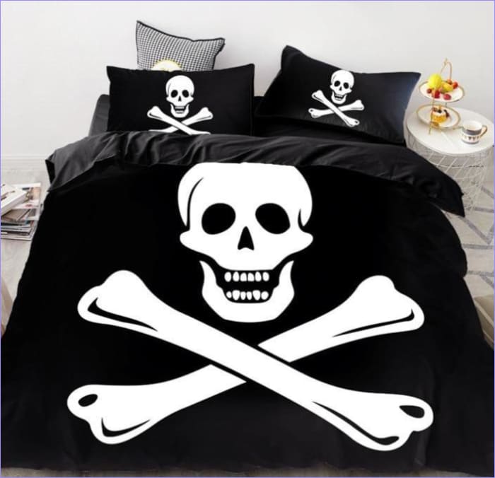 Bettbezug mit Piratenflagge