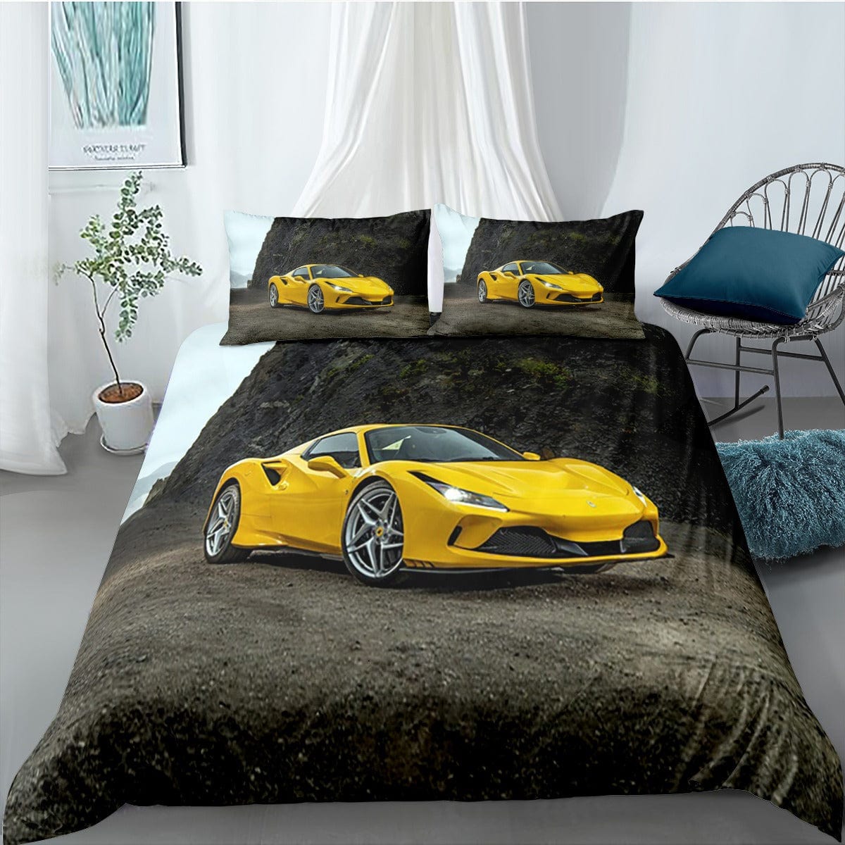 Gelber Ferrari-Bettbezug 220x240