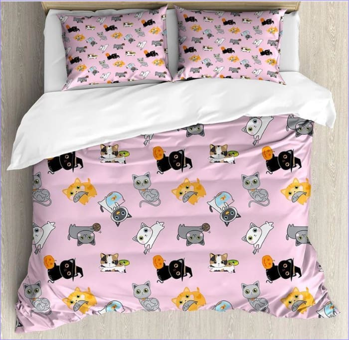 Katzenmädchen-Bettbezug