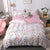 Rosa Blumenmädchen-Bettbezug