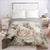 Weißer Rosen-Blumen-Bettbezug