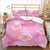 Bettbezug mit Blumenmuster in Pink