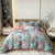 Bettbezug mit Blumenmuster im englischen Stil, wassergrün