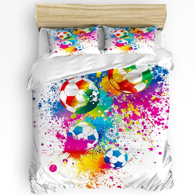 Fußball-Graffiti-Bettbezug, mehrfarbig