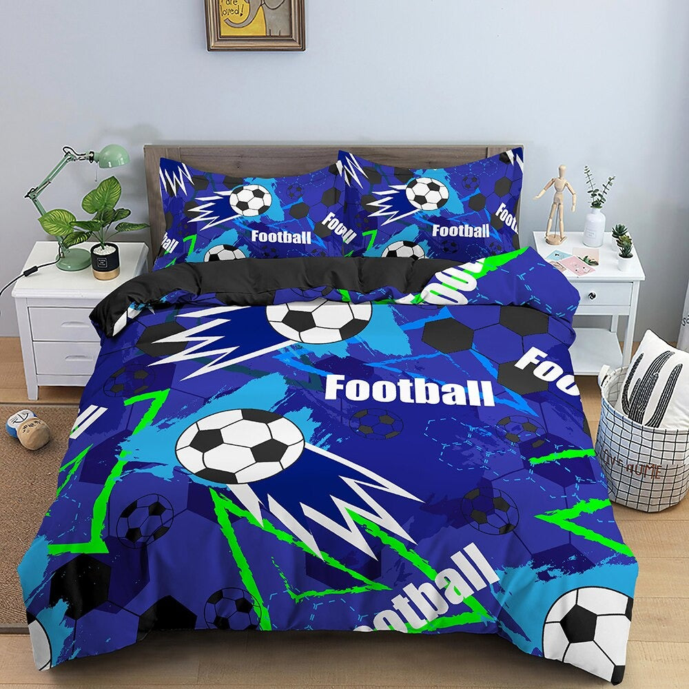 Fußball-Bettbezug in Blau