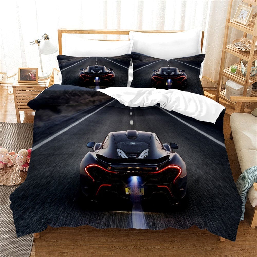 Schwarzer Car Boy Bettbezug
