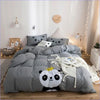 Panda Le King Grauer Bettbezug