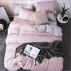 Grauer und rosa Bettbezug für 2 Personen