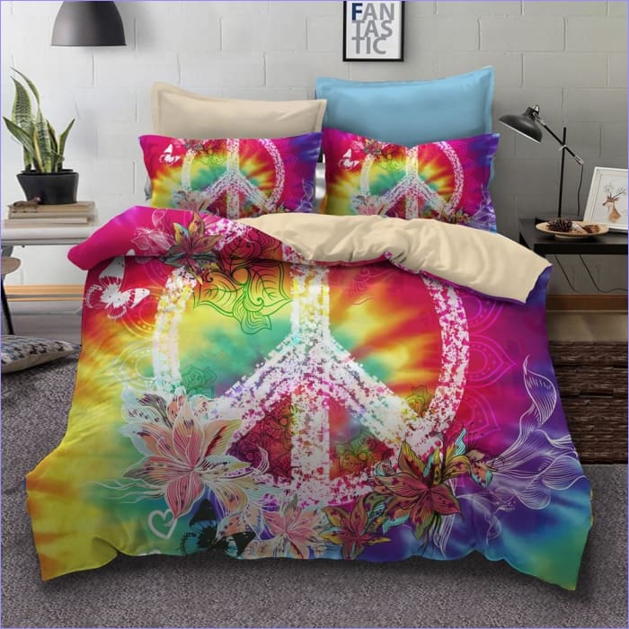Mehrfarbiger Hippie-Bettbezug