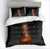 Bettbezug mit Pferdemotiv, schwarzer Hintergrund