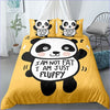 Fat Panda Gelber Bettbezug