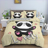 Schöner Panda-Gelb-Bettbezug