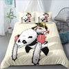 Gelber Panda-Bettbezug