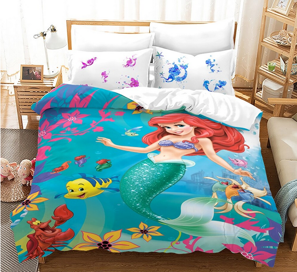 Bettbezug Die kleine Meerjungfrau und Meeresblumen