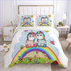 Bettbezug mit Regenbogen-Zwillings-Einhörnern