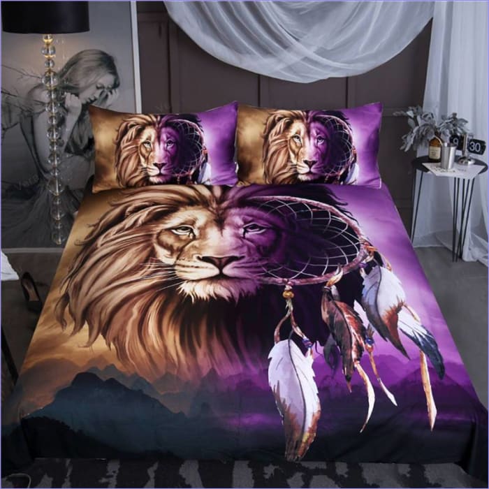 Traumfänger-Löwen-Bettbezug