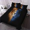Orangefarbener und blauer Löwe-Bettbezug