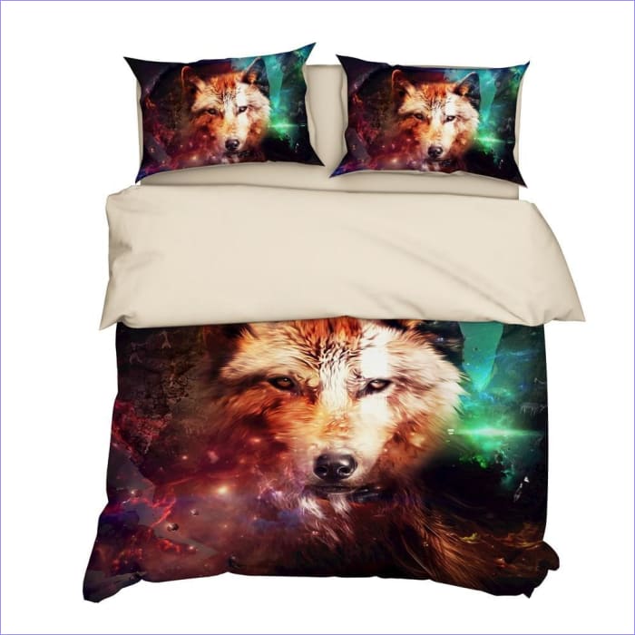 Kosmischer Wolf Bettbezug