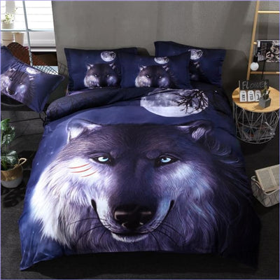 Dunkelmond-Wolf-Bettbezug