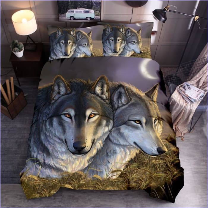 Bettbezug im Wolf-Zeichnungsstil