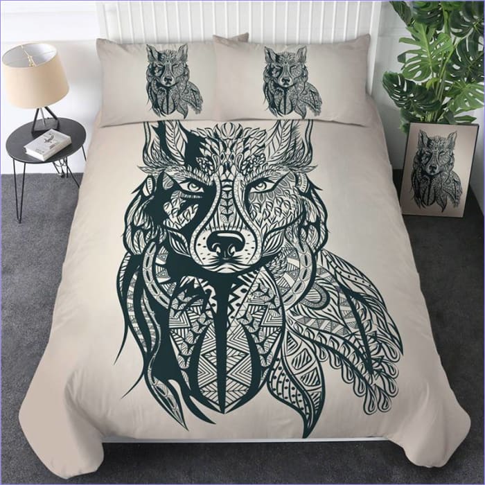 Stammes-Wolf-Bettbezug