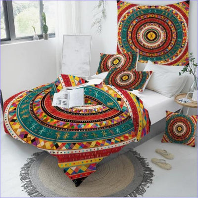 Aztekischer Mandala-Bettbezug