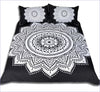 Schwarz-weißer Spitzen-Mandala-Bettbezug