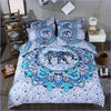 Blauer Elefanten-Mandala-Bettbezug