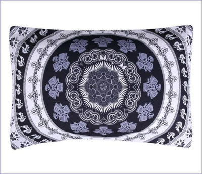 Schwarz-weißer indischer Mandala-Bettbezug