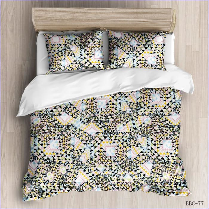 Moderner Bettbezug mit gelbem Kaleidoskop