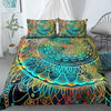 Bettbezug mit grünem und türkisfarbenem Mandala-Muster