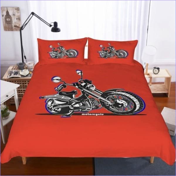 Roter Motorrad-Bettbezug