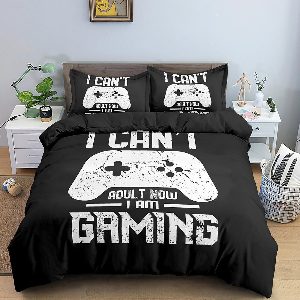 Schwarzer Gaming-Bettbezug für Erwachsene