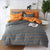 Orange und grauer Bettbezug