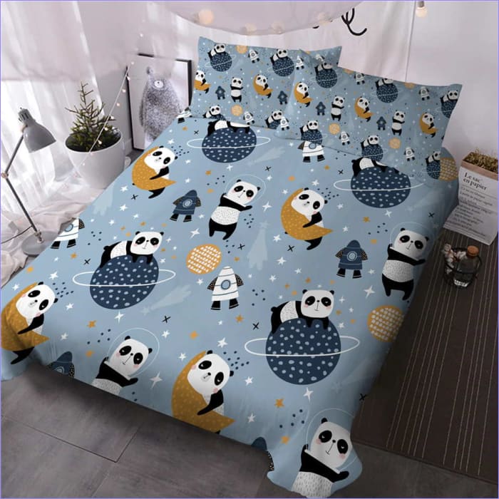 Panda-Astronauten-Bettbezug