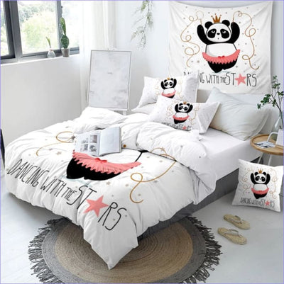 Panda mit den Sternen Bettbezug