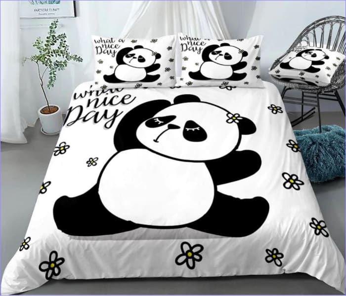 Blumen-Panda-Bettbezug