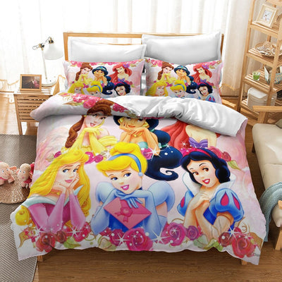 Rosafarbener Disney-Prinzessinnen-Bettbezug