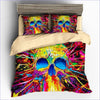 Explosion der Farben Totenkopf-Bettbezug