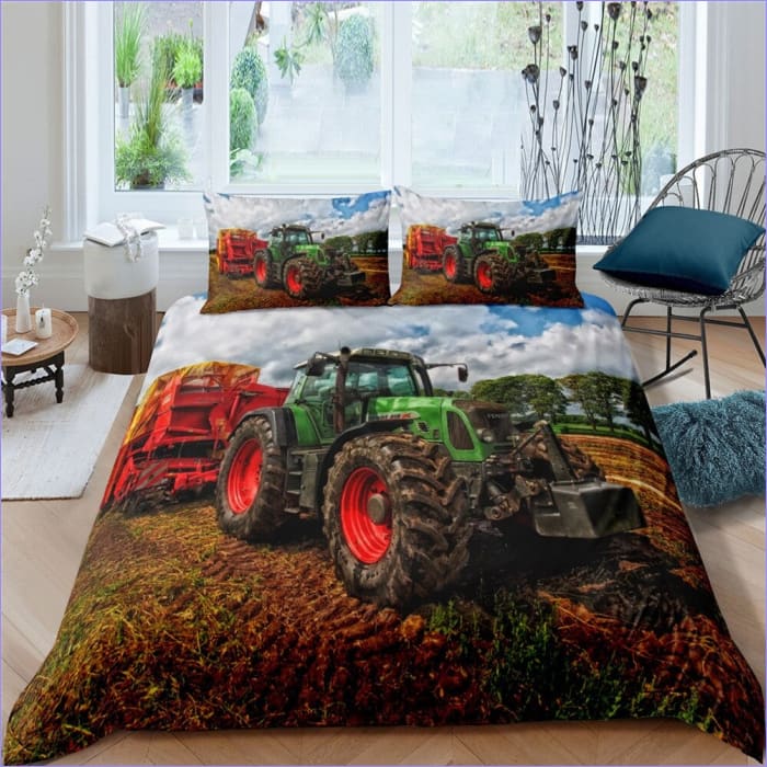 Bettbezug mit landwirtschaftlichem Traktor