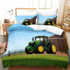 Grüner John Deere Traktor Bettbezug